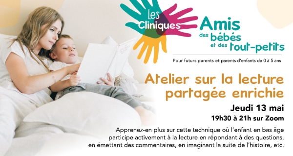 La lecture partagée enrichie au prochain rendez-vous des Cliniques Amis des bébés et des tout-petits !