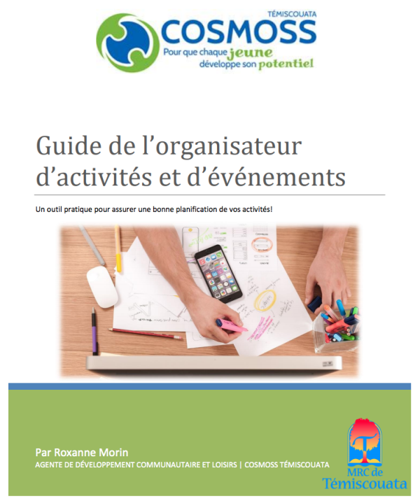À consulter : le guide de l'organisateur d'activités